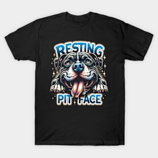 Vintage Pitbull Resting Pit Face - Funny Pitbull Lovers T-Shirt